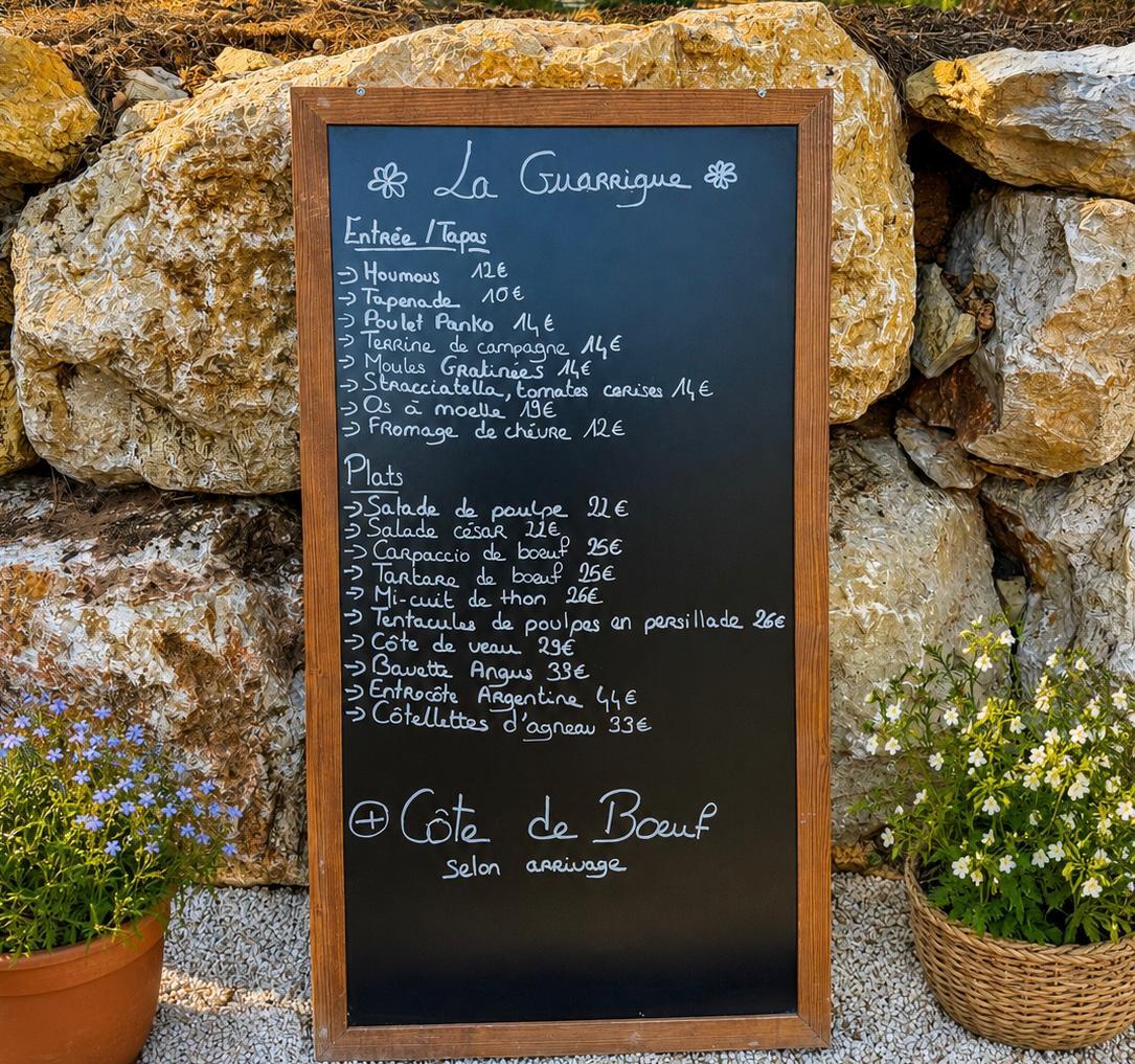L'ardoise de La Garrigue : entrées, tapas à partager et plats du jour, à Aix-en-Provence